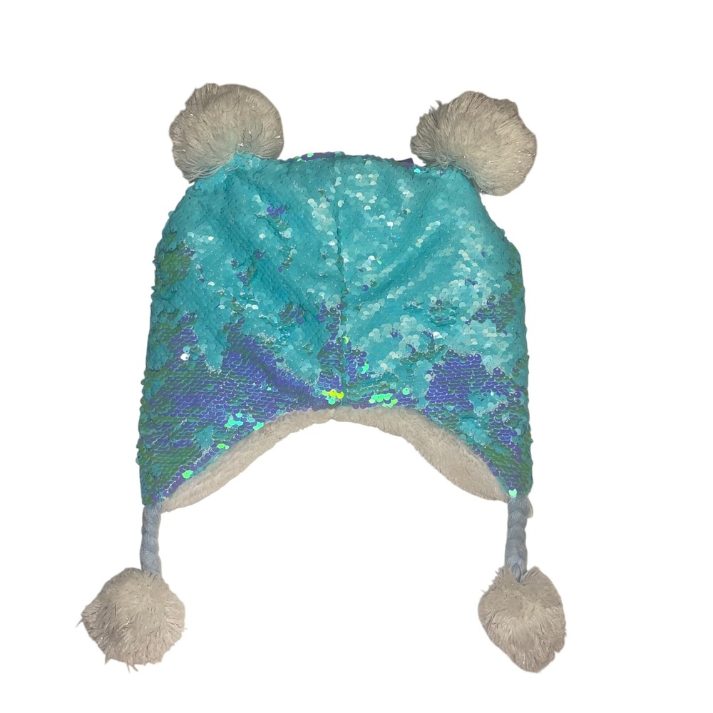 LOL Surprise Sequin Winter Hat Kids Earflap Pom Pom Y2K Cute Kawaii - Picture 3 of 4
